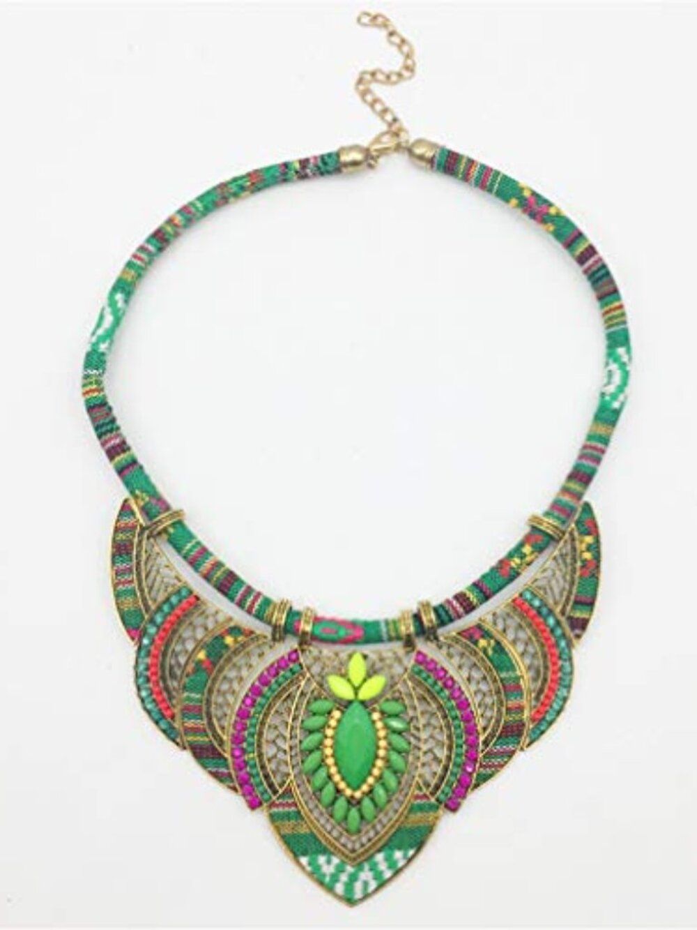 New - Ethnic Style Chunky Colorful Collar Festival Tribal Beaded Bib Choker